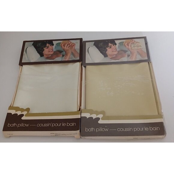 Vintage McGregor Bath Vinyl Spa Pillow Cushion Neckrest Lot 2 in Original Box - Picture 5 of 11